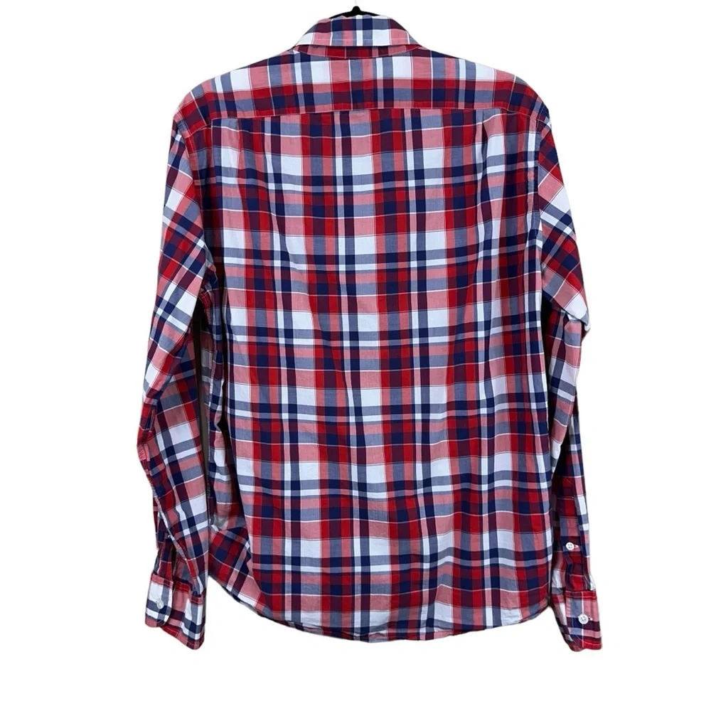 J. Crew Men's Light Weight Cotton Plaid Button Down Shirt Sz M